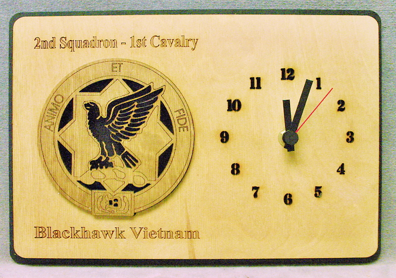 8 X 12 Rectangular Clock Army 2nd Squad 1st Cav